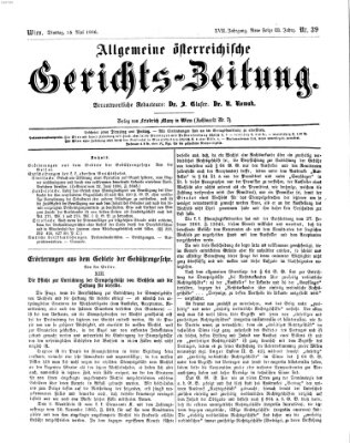 Allgemeine österreichische Gerichts-Zeitung Dienstag 15. Mai 1866