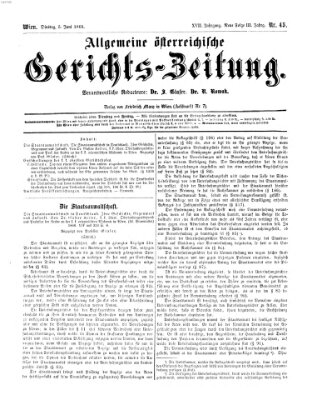 Allgemeine österreichische Gerichts-Zeitung Dienstag 5. Juni 1866