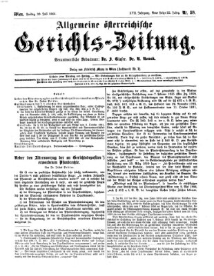 Allgemeine österreichische Gerichts-Zeitung Freitag 20. Juli 1866