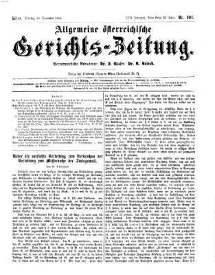 Allgemeine österreichische Gerichts-Zeitung Dienstag 18. Dezember 1866