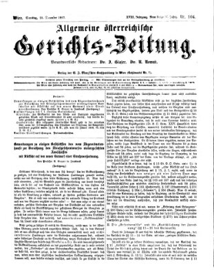 Allgemeine österreichische Gerichts-Zeitung Samstag 28. Dezember 1867