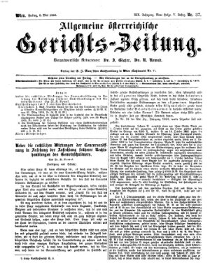 Allgemeine österreichische Gerichts-Zeitung Freitag 8. Mai 1868