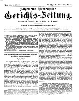 Allgemeine österreichische Gerichts-Zeitung Freitag 24. Juli 1868