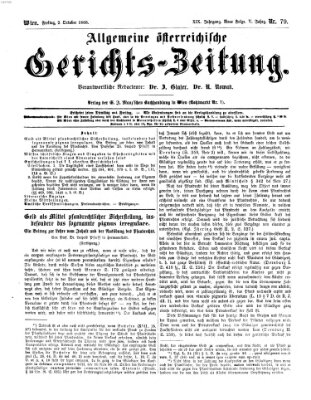 Allgemeine österreichische Gerichts-Zeitung Freitag 2. Oktober 1868