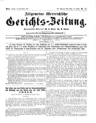 Allgemeine österreichische Gerichts-Zeitung Freitag 10. September 1869