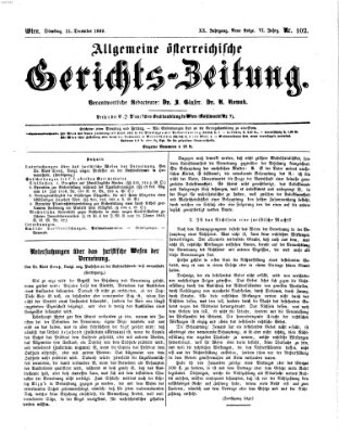 Allgemeine österreichische Gerichts-Zeitung Dienstag 21. Dezember 1869