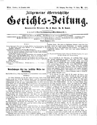Allgemeine österreichische Gerichts-Zeitung Dienstag 28. Dezember 1869
