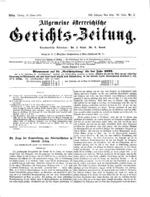 Allgemeine österreichische Gerichts-Zeitung Dienstag 11. Januar 1870