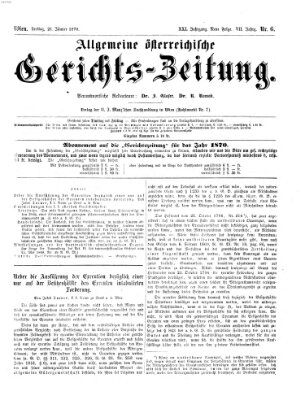 Allgemeine österreichische Gerichts-Zeitung Freitag 21. Januar 1870