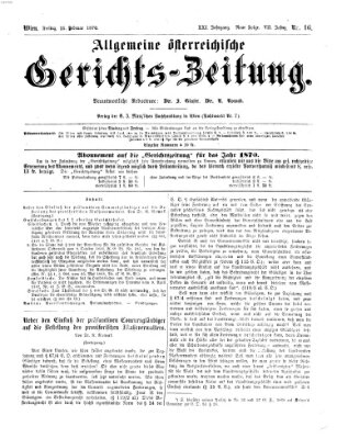 Allgemeine österreichische Gerichts-Zeitung Freitag 25. Februar 1870