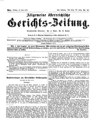 Allgemeine österreichische Gerichts-Zeitung Dienstag 28. Juni 1870