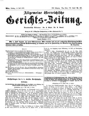 Allgemeine österreichische Gerichts-Zeitung Dienstag 19. Juli 1870