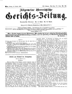 Allgemeine österreichische Gerichts-Zeitung Freitag 28. Oktober 1870