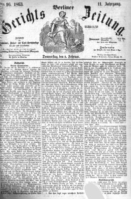 Berliner Gerichts-Zeitung Donnerstag 5. Februar 1863