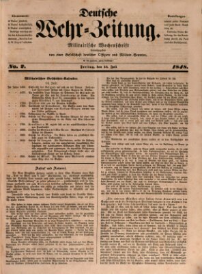 Deutsche Wehr-Zeitung (Preußische Wehr-Zeitung) Freitag 14. Juli 1848