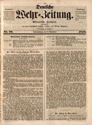 Deutsche Wehr-Zeitung (Preußische Wehr-Zeitung) Samstag 4. November 1848