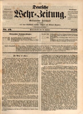 Deutsche Wehr-Zeitung (Preußische Wehr-Zeitung) Samstag 13. Januar 1849