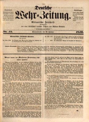 Deutsche Wehr-Zeitung (Preußische Wehr-Zeitung) Samstag 20. Januar 1849