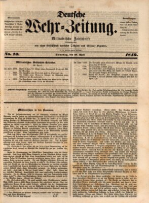 Deutsche Wehr-Zeitung (Preußische Wehr-Zeitung) Sonntag 29. April 1849