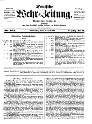 Deutsche Wehr-Zeitung (Preußische Wehr-Zeitung) Donnerstag 1. August 1850
