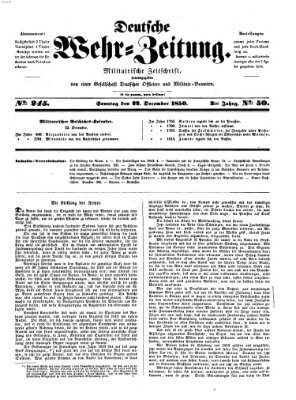 Deutsche Wehr-Zeitung (Preußische Wehr-Zeitung) Sonntag 22. Dezember 1850
