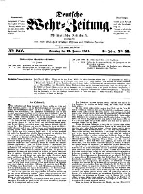 Deutsche Wehr-Zeitung (Preußische Wehr-Zeitung) Sonntag 12. Januar 1851