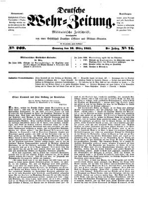 Deutsche Wehr-Zeitung (Preußische Wehr-Zeitung) Sonntag 16. März 1851