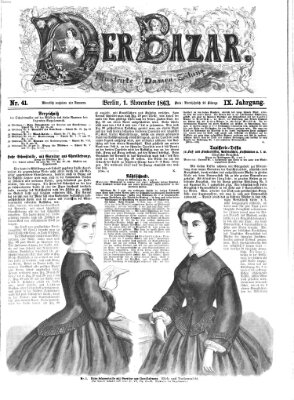 Der Bazar Sonntag 1. November 1863