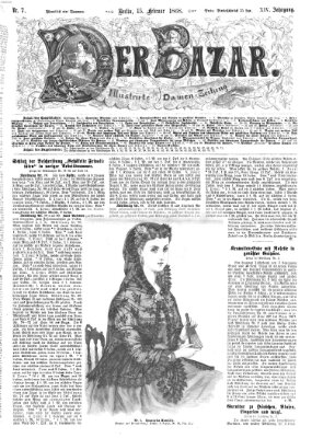 Der Bazar Samstag 15. Februar 1868