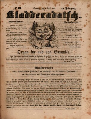 Kladderadatsch Sonntag 1. April 1849