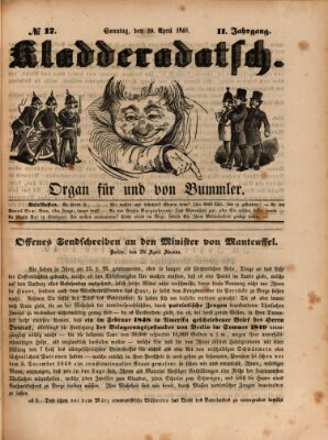 Kladderadatsch Sonntag 29. April 1849