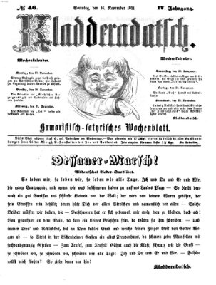 Kladderadatsch Sonntag 16. November 1851