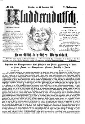 Kladderadatsch Sonntag 14. November 1852