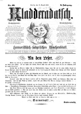 Kladderadatsch Sonntag 24. August 1856