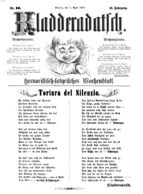 Kladderadatsch Sonntag 5. April 1857