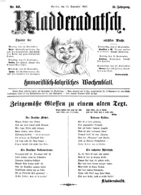 Kladderadatsch Sonntag 13. September 1857