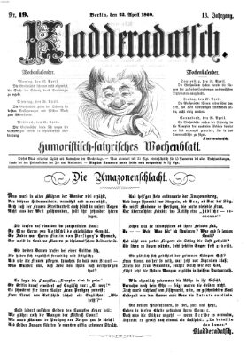 Kladderadatsch Sonntag 22. April 1860