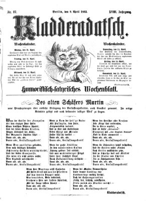 Kladderadatsch Sonntag 9. April 1865