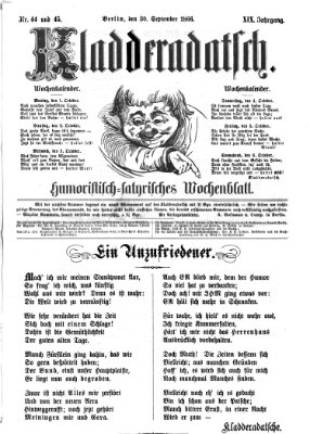 Kladderadatsch Sonntag 30. September 1866