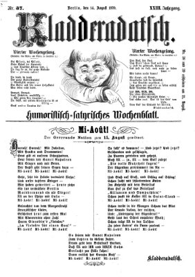 Kladderadatsch Sonntag 14. August 1870