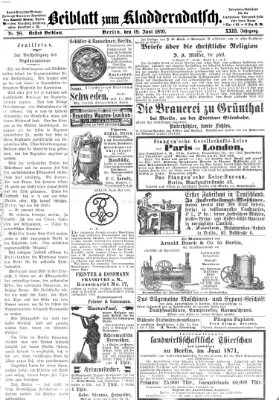 Kladderadatsch Sonntag 19. Juni 1870