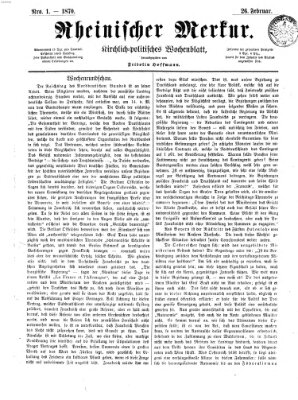 Rheinischer Merkur (Deutscher Merkur) Samstag 26. Februar 1870