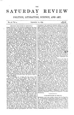 Saturday review Samstag 12. September 1857