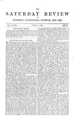 Saturday review Samstag 10. Oktober 1857