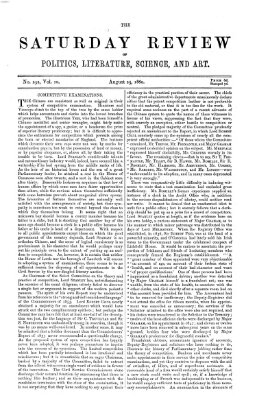 Saturday review Samstag 25. August 1860