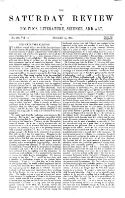 Saturday review Samstag 15. Dezember 1860