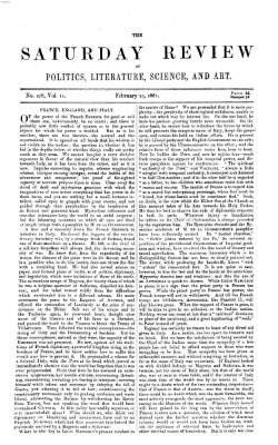Saturday review Samstag 23. Februar 1861