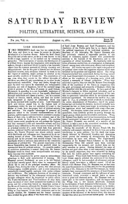 Saturday review Samstag 10. August 1861
