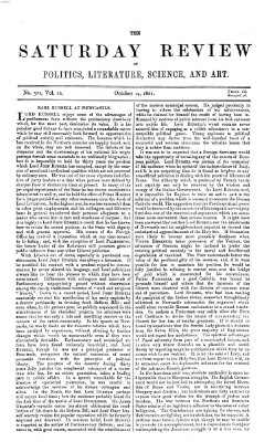 Saturday review Samstag 19. Oktober 1861