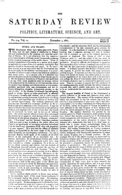 Saturday review Samstag 2. November 1861